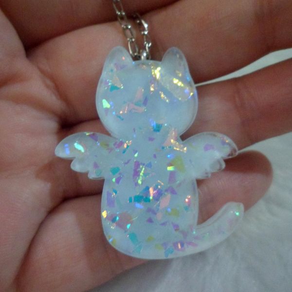 Colar Gato Anjinho Azul