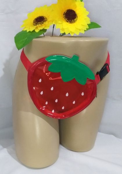 Pochete Transparente Morango Kawaii