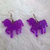 Brinco Unicórnio Fofo Roxo Holográfico