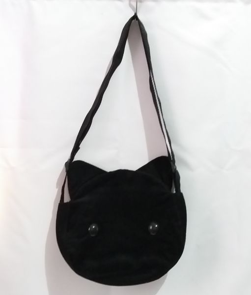 Bolsa Gatinho Preto Veludo