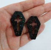 Brinco Caixão Preto Holográfico