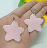Brinco Estrela Kawaii Rosa Bebê
