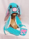 Touca Coelhinho Cachecol com Luvinhas Azul