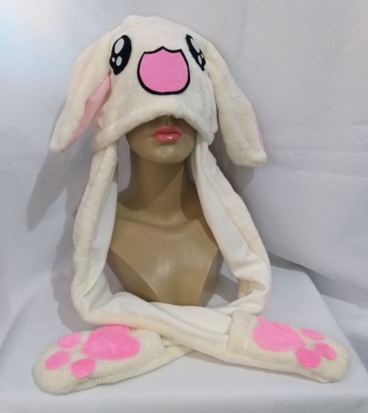 Touca Coelhinho Cachecol com Luvinhas Creme
