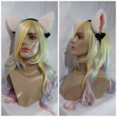 Tiara Gatinho Orelhas Nekomimi Creme com Guizo
