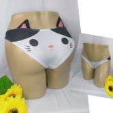 Calcinha Gato Preto e Branco Anime Cosplay Fan Service