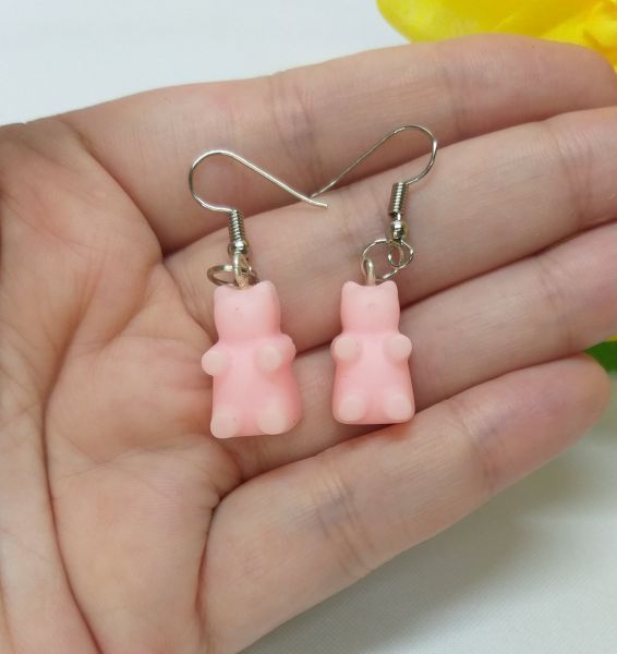 Brinco Ursinho de Goma Rosa Bebê