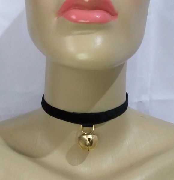 Choker Guizo Lolita Maid Grande Dourado
