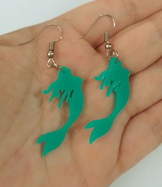 Brinco Mini Sereia Verde Tiffany