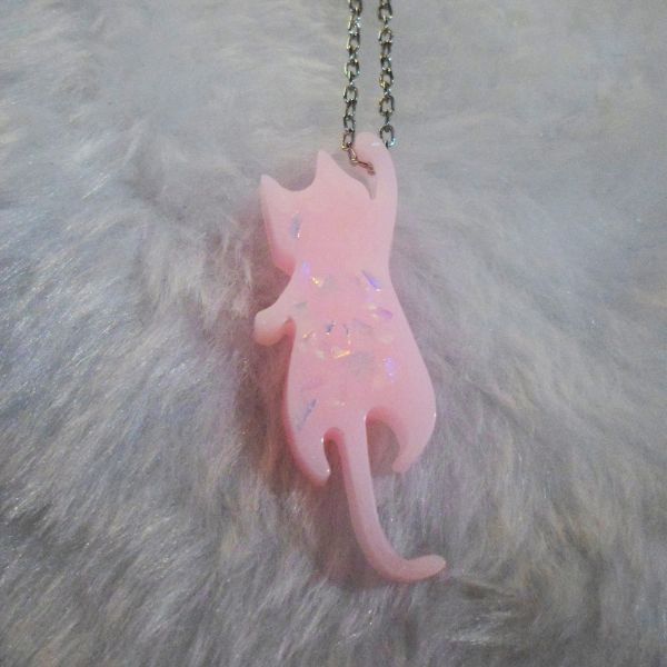 Colar Gatinho Arteiro Rosa