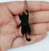 Colar Gatinho Arteiro Preto Holográfico