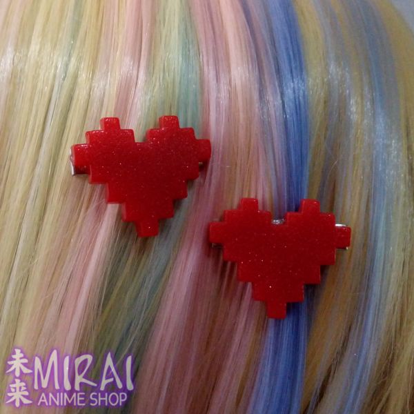Presilha Pixel Heart Vermelha