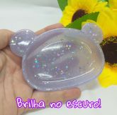 Saboneteira Ursinho Lilás BRILHA NO ESCURO
