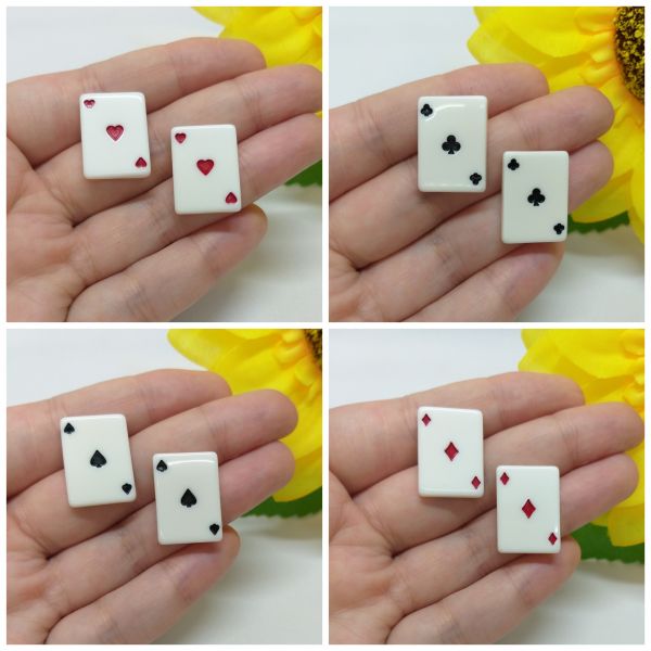 Brincos Carta de Baralho Kit 4 MODELOS