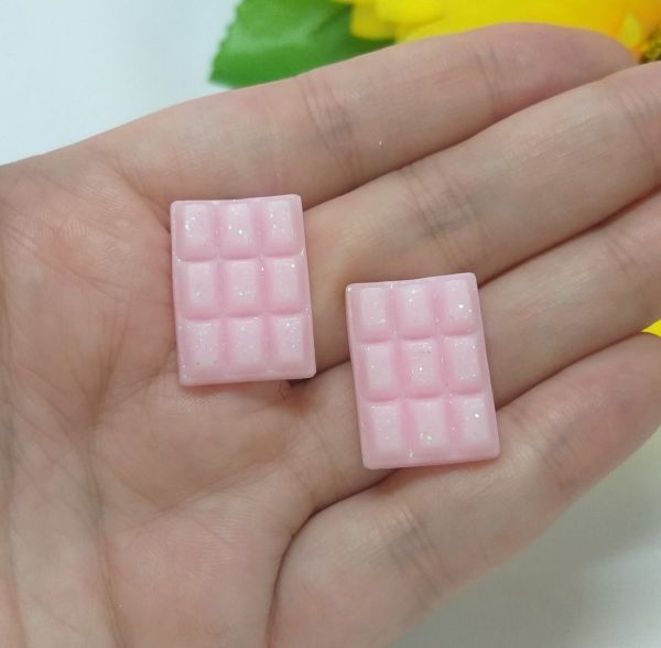 Brinco Chocolate Rosa com Glitter
